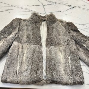 Real genuine rabbit for gray coat, ladies, medium. Mob wife style!